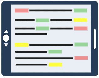 LuckScript visar rätta, felaktiga och felstavade svar